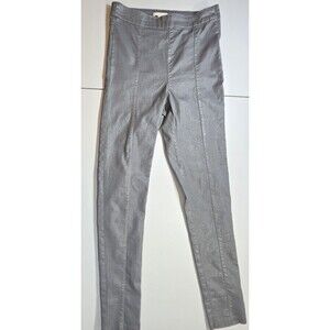 H&M Pants Women Size 8 Side Zip Legging Silver Gray with Shimmer Skinny Stretch